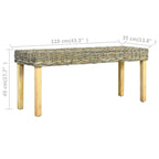 Panca 43.3 in rattan naturale Kubu e legno massello di mango