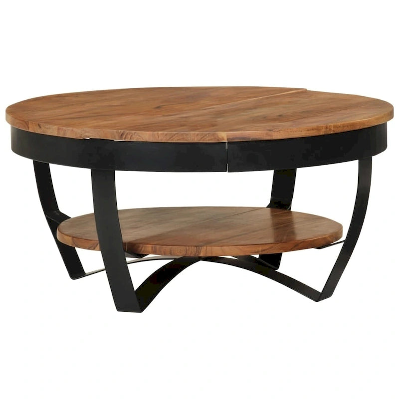  Coffee Table 25.6x25.6x12.6 Solid Acacia Wood