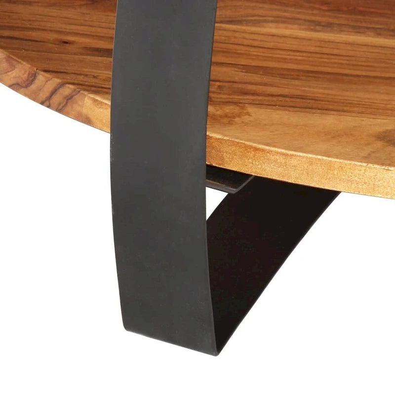 Tavolino da Salotto 65x65x32 cm in Legno Massello di Acacia
