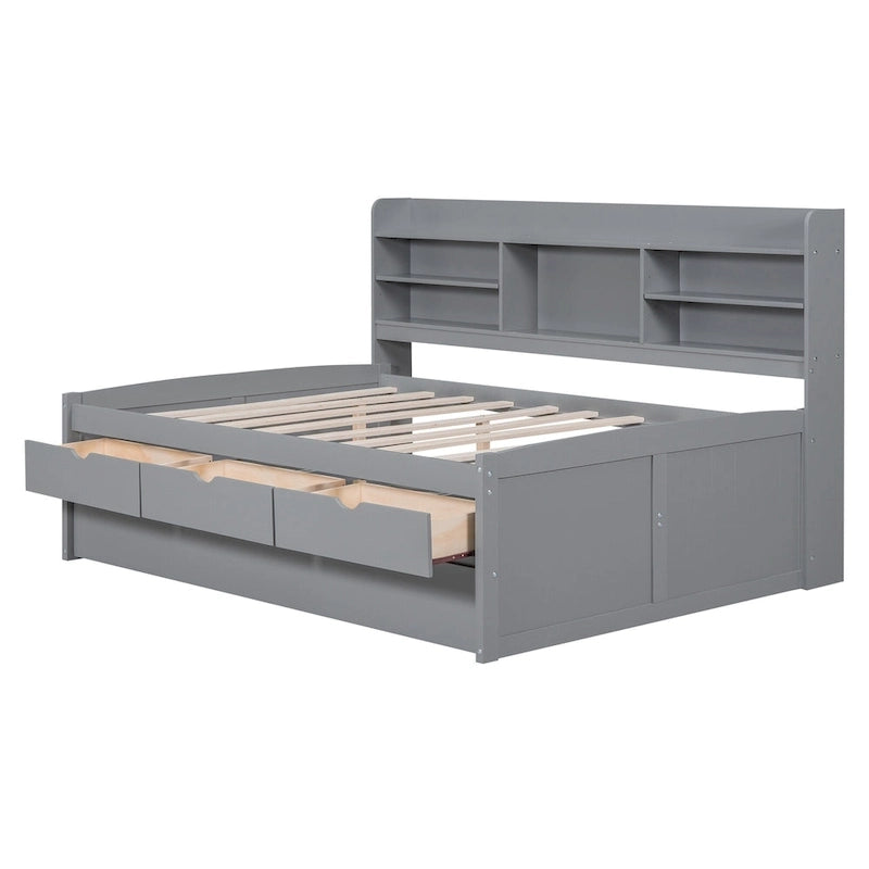 Letto a cassetti "Captain" in legno, matrimoniale