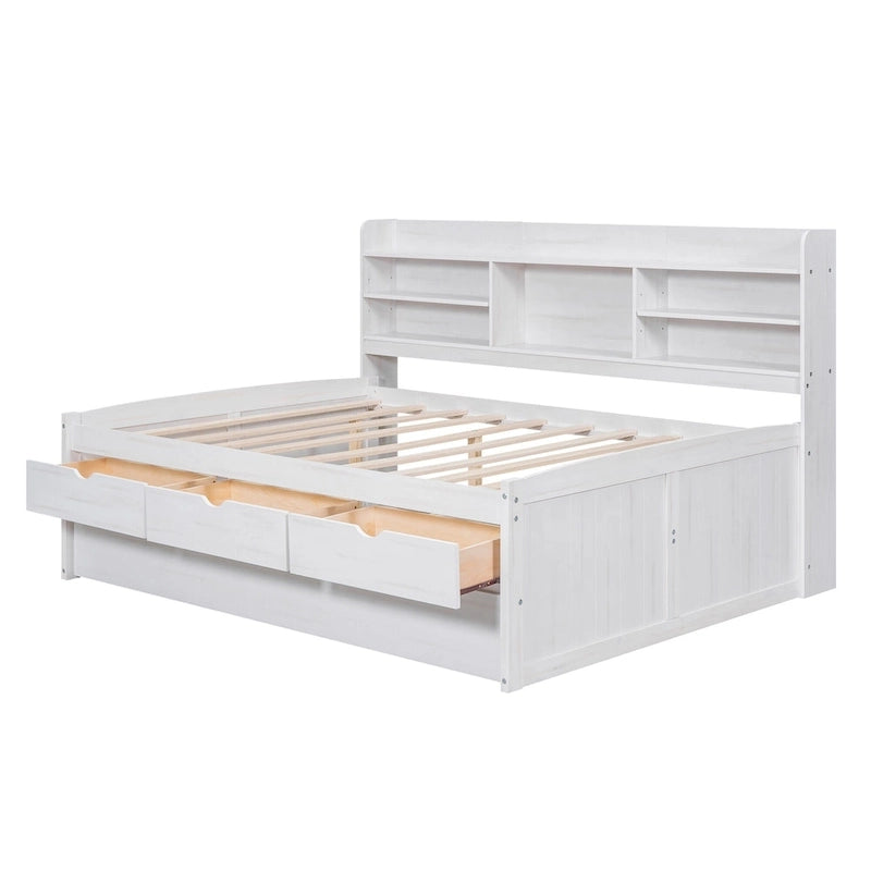 Letto a cassetti "Captain" in legno, matrimoniale
