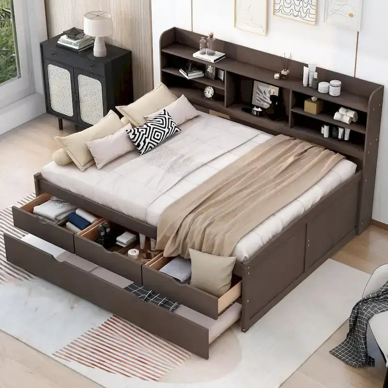 Letto a cassetti "Captain" in legno, matrimoniale