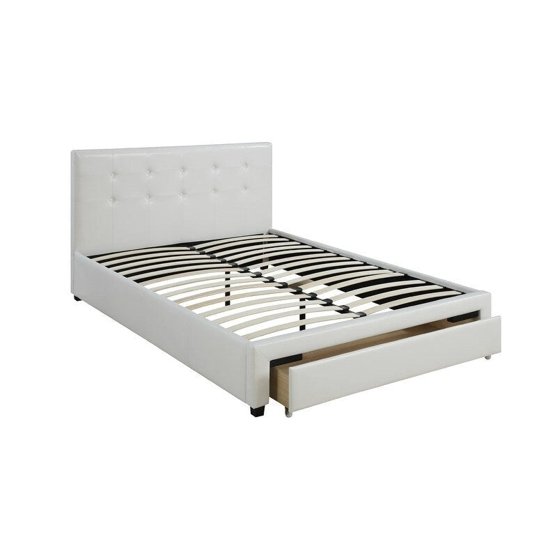 Contenitore sottoletto matrimoniale, letto imbottito in ecopelle