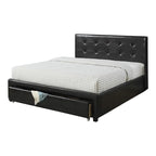 Contenitore sottoletto matrimoniale, letto imbottito in ecopelle