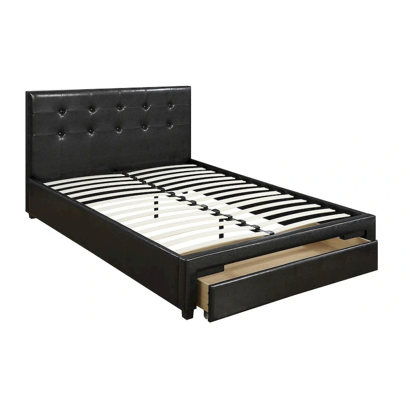 Contenitore sottoletto matrimoniale, letto imbottito in ecopelle