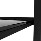 Set di 2, tavolino da tè in vetro a due strati, tavolino rotondo piccolo, tavolino da angolo per camera da letto, tavolino laterale da soggiorno, nero