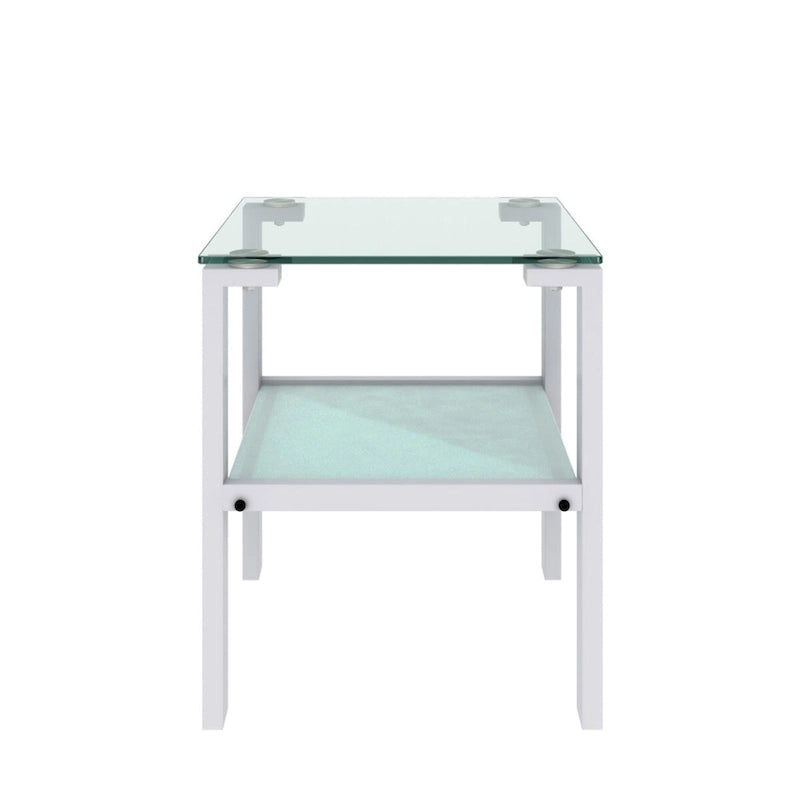 Set di 2, tavolino da tè in vetro a due strati, tavolino rotondo piccolo, tavolino da angolo per camera da letto, tavolino laterale da soggiorno, nero