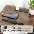 Comodino nero con stazione di ricarica - 15,7P x 13,8L x 23,8A