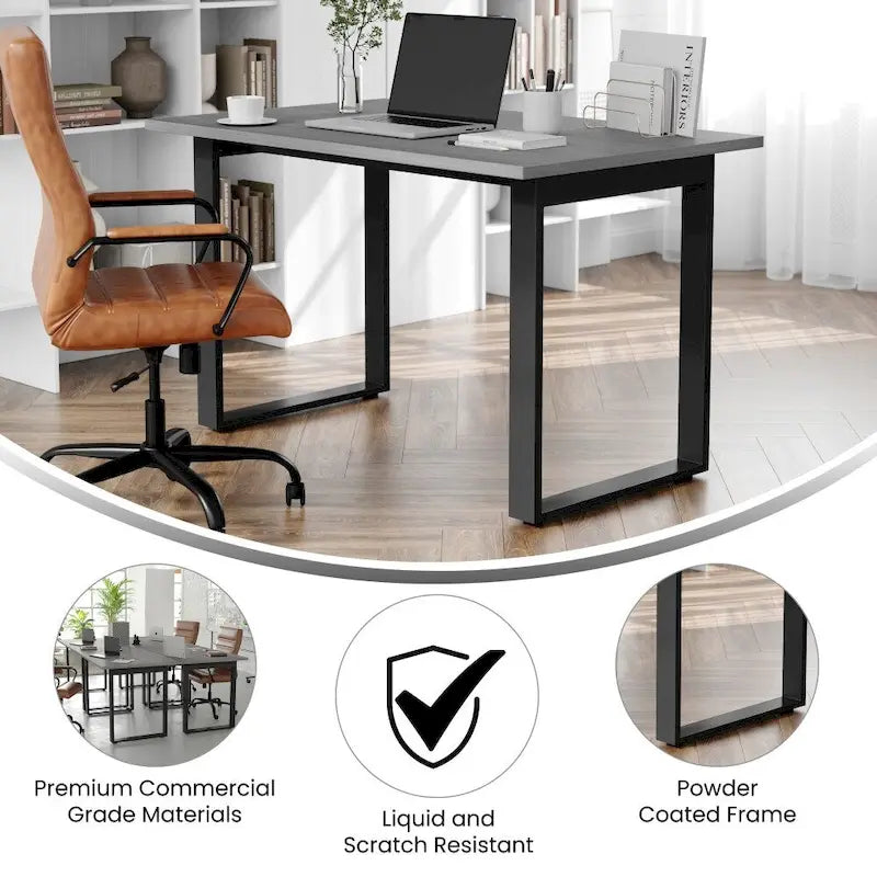Tavolo da conferenza commerciale con piano in laminato e base a U