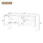 Credenza da 60L in Stile Minimalista con Ampio Spazio Contenitivo, 4 Ante e Dispositivo Rebound per Soggiorno e Ingresso (Crema Albicocca)