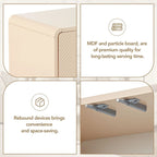 Credenza da 60L in Stile Minimalista con Ampio Spazio Contenitivo, 4 Ante e Dispositivo Rebound per Soggiorno e Ingresso (Crema Albicocca)